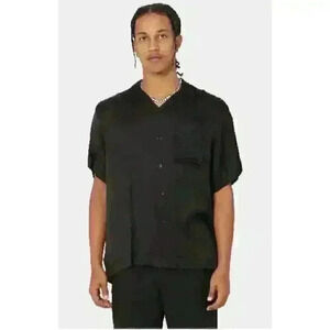 Honor the Gift Men's Black Century Camp Button Shirt, size large